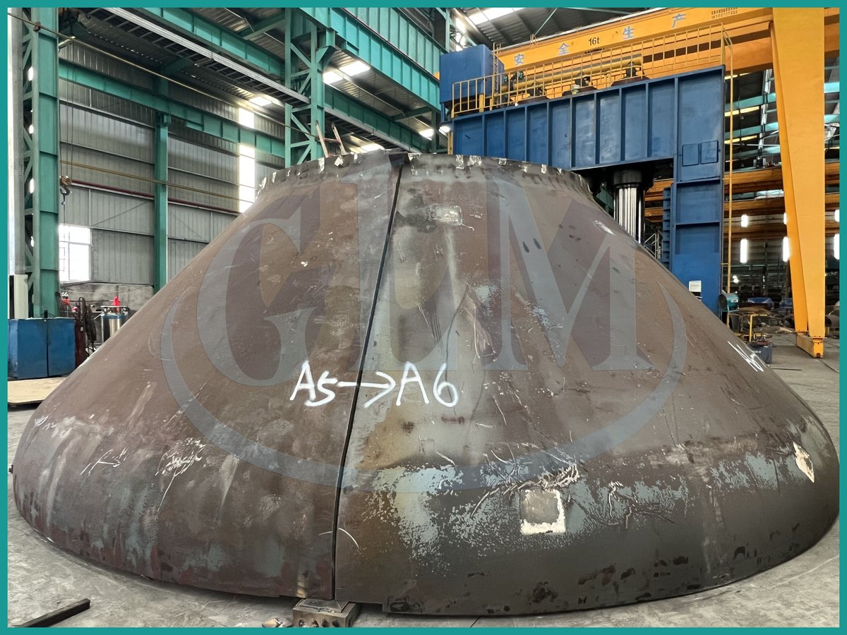 glmhead's tweet photo. Massive toriconical conical head in production 

Split plate construction for oversized diameter.
Robust steel build for silos &amp; pressure vessels.
Custom sizes | Full NDT quality control

#IndustrialHardware #MetalFab #PressureVesselParts https://t.co/OmC0N31g0M