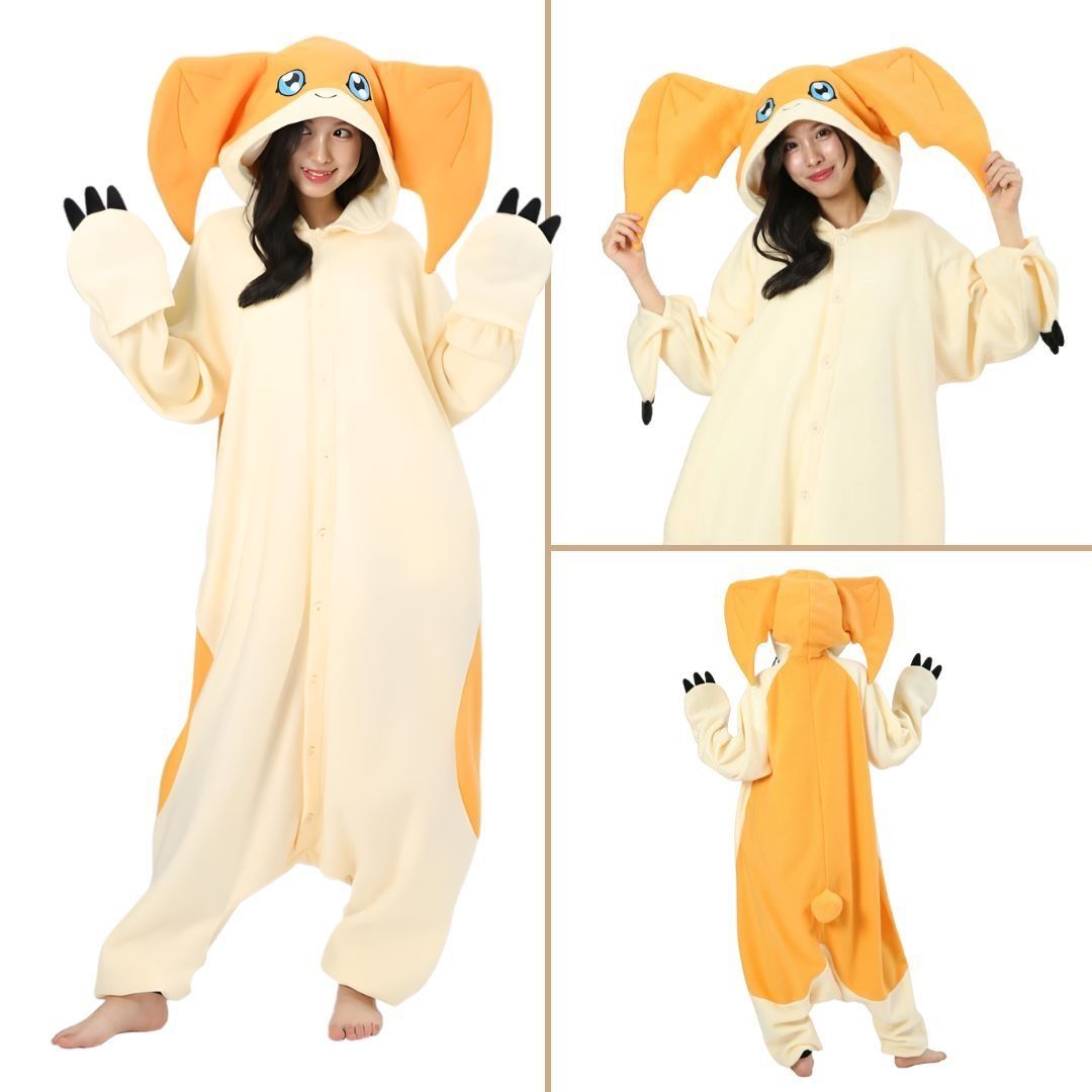 mecchaJP's tweet photo. 🪽🧡 Digivolve into maximum comfort. 
Digimon - Kigurumi One-piece Fleece - Patamon ✨️ Available at the link below!
🛑 https://t.co/VHX1MLGZrh 

#Digimon #Patamon #Halloween #Cute https://t.co/ydQcOLFb8G