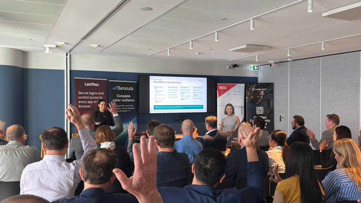 BarracudaMSP's tweet photo. How can the channel help make cyber resilience practical for organisations without dedicated security teams? That question was front and centre at the Brisbane NFP &amp; SMB Cyber Resilience Summit this week.

#BarracudaONEplatform #SMB #cybersecurity https://t.co/mLqMAQEX9K