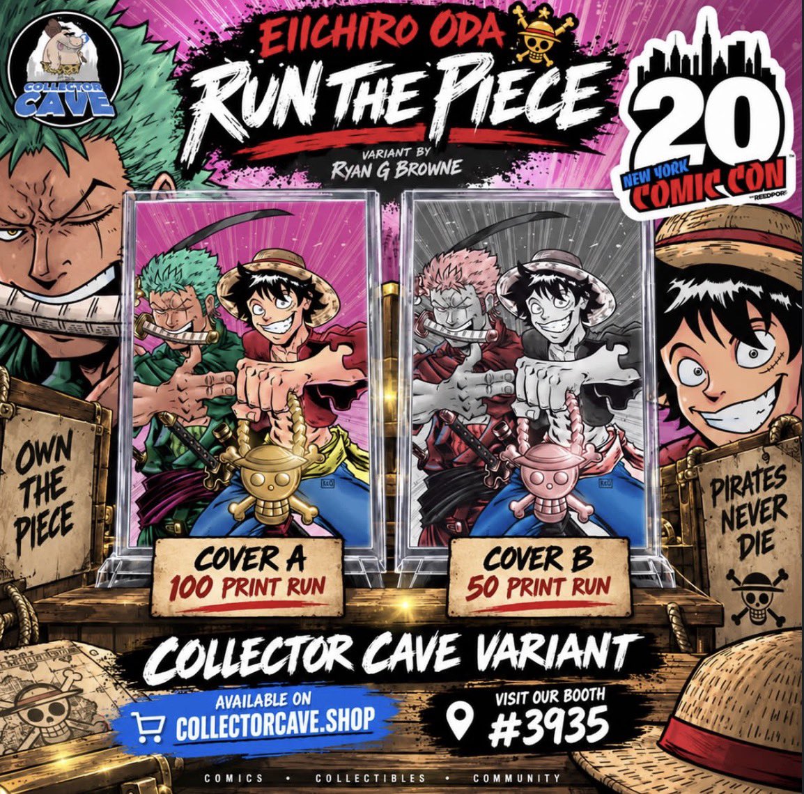 ericMesquivel's tweet photo. Insanely cool that these variants of these FAME: EIICHIRO ODA comics that I wrote for TidalWave are gonna be available at both 3935 at New York Comic Con!

Look at that Ryan G. Browne art! Ahhhh! So good!

#OnePiece #EiichiroOda #comicbooks #manga #anime https://t.co/BWO8prrI9V