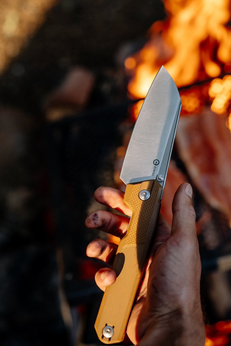 CiviviKnife's tweet photo. CIVIVI Hid (A Folding Kitchen Knife)🔥
Brown G10 meets a 4.14"satin-finished 14C28N blade for a clean, understated look that’s built around everyday kitchen use.

https://t.co/f6RrecorGg

#civiviknife #kitchenknife #outdoor #edc https://t.co/nlI2Z1XUkb