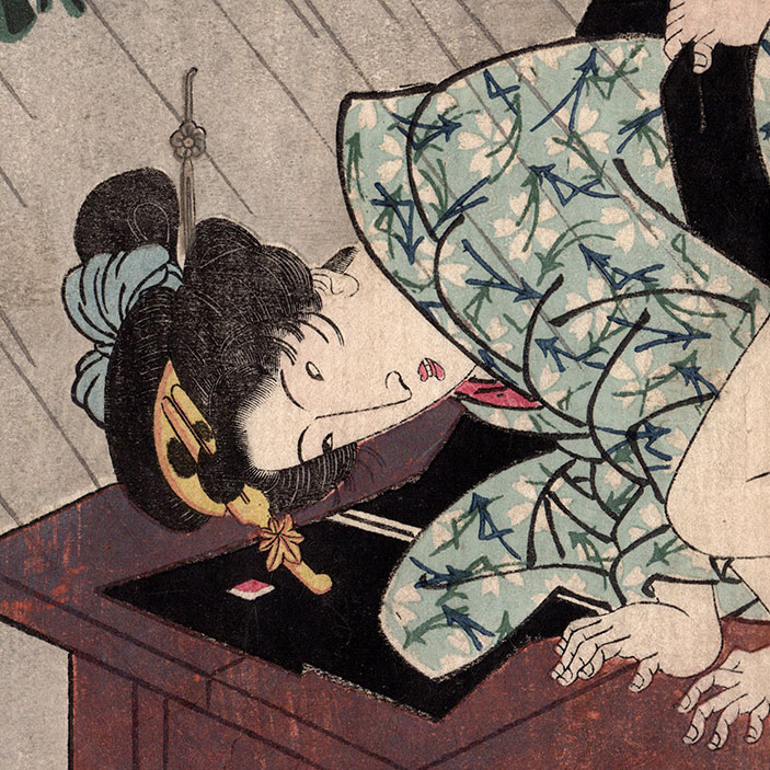 _ShungaShop's tweet photo. TWELVE TONES OF THE SHAMISEN: OUT OF TUNE (Yanagawa Shigenobu II)
https://t.co/HtYTjiACjI

#art #eroticart #japan #japanese #japaneseart #original #out #shamisen #shunga #tones #tune #twelve #woodblockprint #yanagawashigenobuii https://t.co/vVGWNm4Jsn