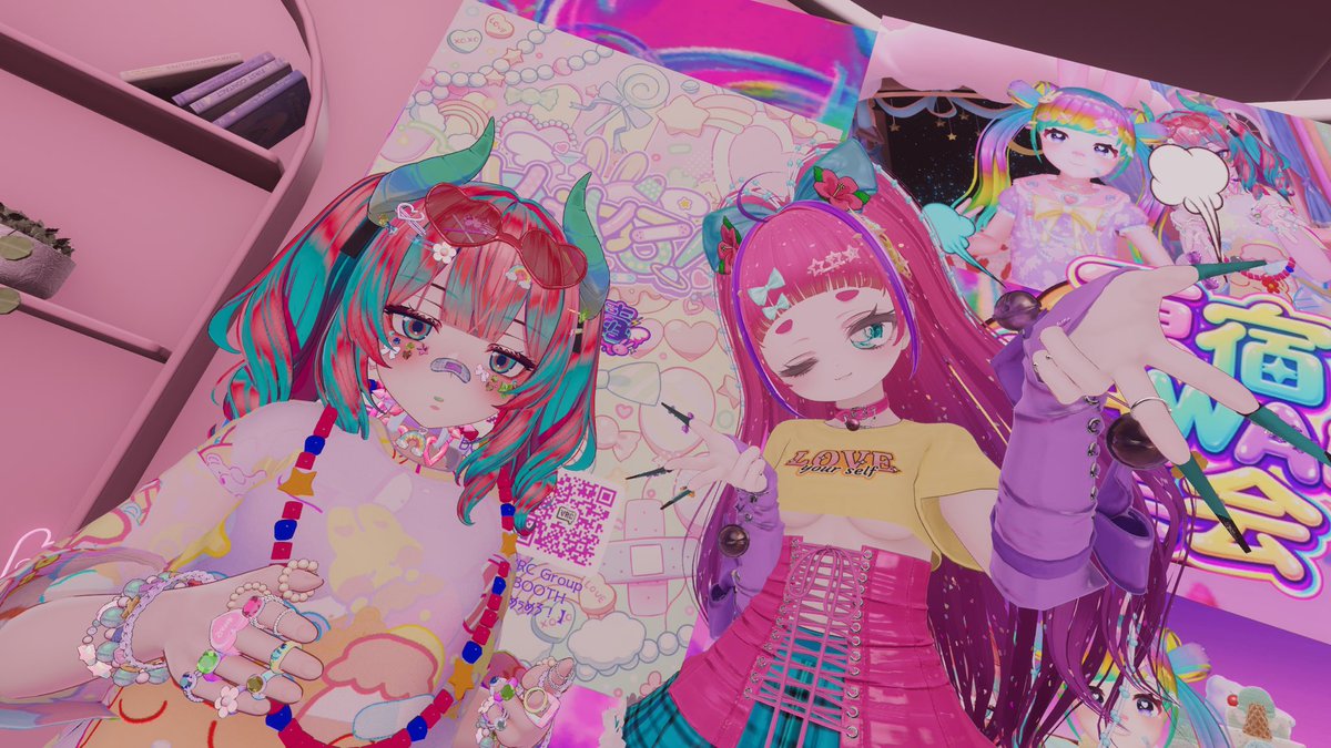 rokoro656desu's tweet photo. 先日バチかわいい #原宿KAWAII集会VRC に行ってきました〜🌺🩷🍭🍬お2人とたくさんお話しできてさいこ〜だった🩷 https://t.co/SUO9VBYD8V