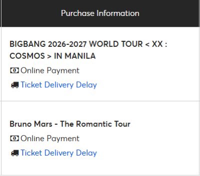 isnichikox's tweet photo. ALREADY AT THE SITE NA ‼️

Ticketing assistance for BIGBANG 2026-2027 WORLD TOUR XX: COSMOS IN MANILA is now open 📭 

— with lots of proofs 
— LOW QN, DIRECT SITE 
— ₱100 fee any section
— will use your own account & funds

DM me for pasabuy

t. wts lfb pasabay pasabuy pabili engene thb help to buy

#BIGBANG #COSMOS_WORLD_TOUR #COSMOS_WORLD_TOUR_IN_MANILA #BIGBANG_IS_BACK (6)