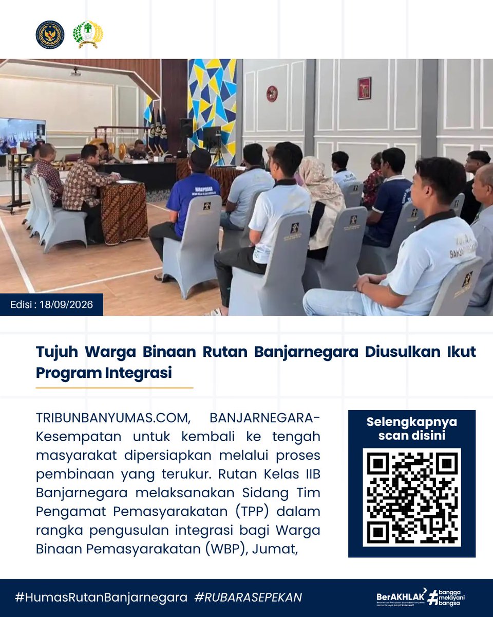 RUTAN_BNA's tweet photo. Setiap pekan, selalu ada langkah kecil menuju perubahan besar.
Melalui Buletin Rubara Sepekan, kami hadirkan rangkuman kegiatan Rutan Banjarnegara mulai dari pembinaan, layanan publik, hingga partisipasi budaya. Semua wujud komitmen untuk melayani sepenuh hati ❤️ https://t.co/oVqwm8NETC