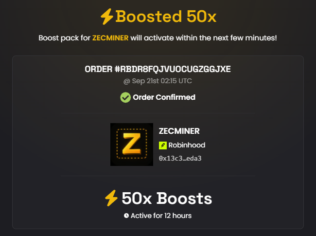 ZECminerRH's tweet photo. 🎉 To celebrate ZECMINER mining its second Zcash block, we just secured another boost pack.

We are already ranked #24 on DEX Screener. Now let’s push even higher.

The #1 miner in the pool deserves the #1 spot on DEX Screener. 🏆⛏️🟨 https://t.co/yCfzZbz42B