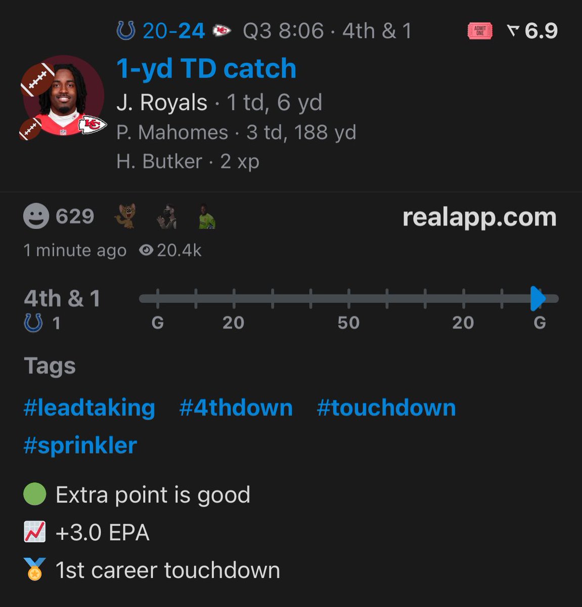 DrewWinstonLLC's tweet photo. Yeah Patrick let’s throw the ball to “ Jalen Royals “ whoever tf that is #GABOS https://t.co/qCFkHFitdY