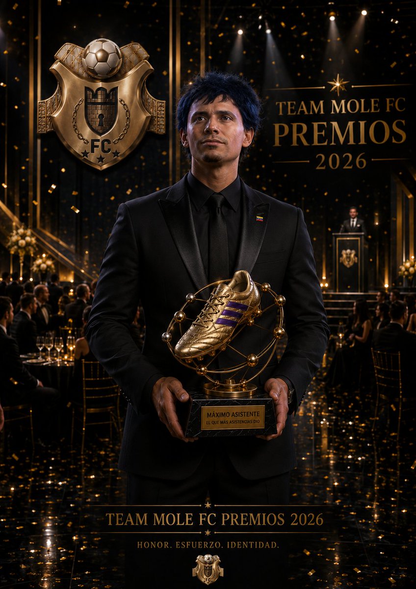 TeamMoleFC's tweet photo. 🎯 MÁXIMO ASISTENTE

No siempre se trata de marcar el gol.

A veces se trata de ponerlo en bandeja. 🍽️

🏆 LUIS se lleva el premio a Máximo Asistente 2026.

El hombre de las asistencias. 🅰️💜 https://t.co/ALqHoQwSmq
