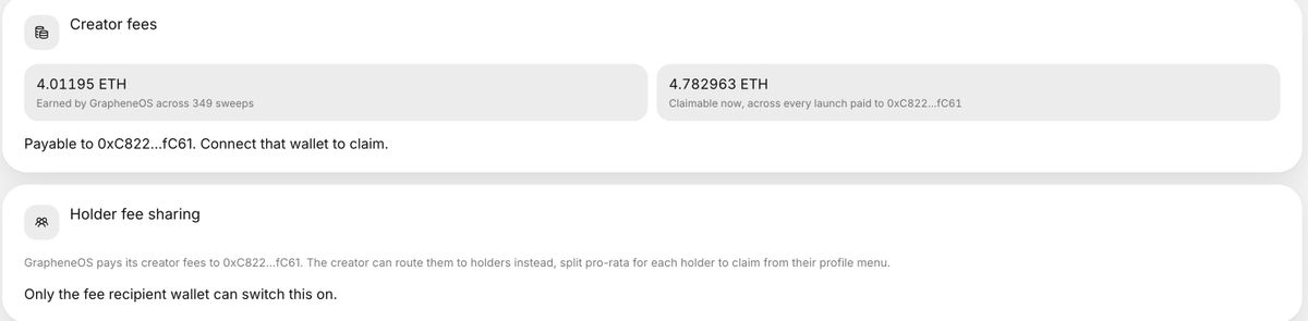 Gabekxk's tweet photo. @GrapheneOS @Sivallyx Hello, this is a tax token issued by the community to support your project.
Would you like to claim the accumulated fees from it for your project?
There is currently 4 ETH available—worth around $10,000 USD.
0x569a0e0c2601caa00755b04353d5b9852b3dd528 https://t.co/fLSZoSWckJ