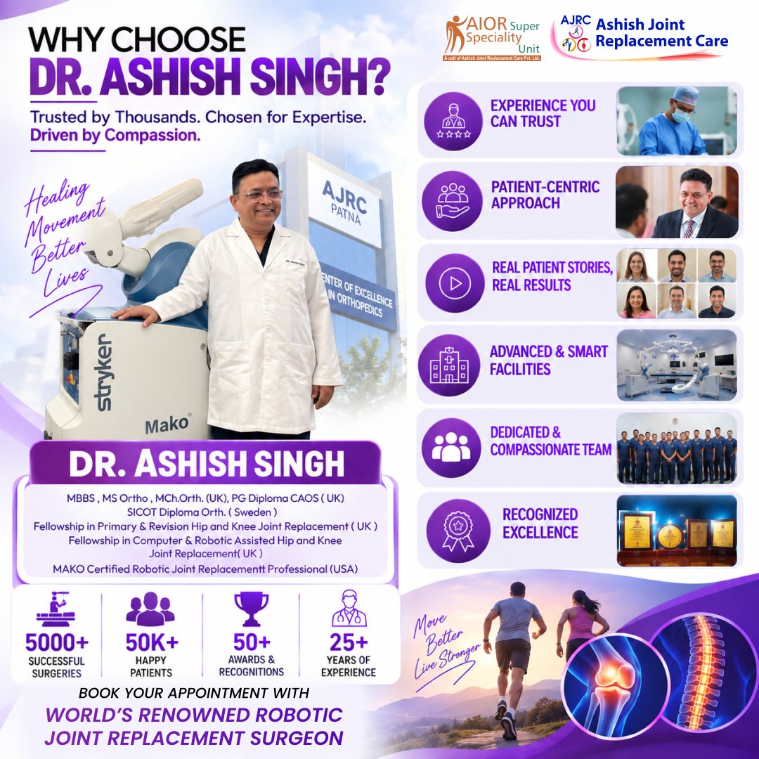 anupinstitute's tweet photo. Your joints carry you through every step, every journey and every milestone.
#JointReplacement #KneeReplacement #HipReplacement #RoboticSurgery #RoboticJointReplacement #RoboticReplacement #BestOrthopedicSurgeon #DrAshishSingh #AJRCPatna https://t.co/i68Yl12LUu