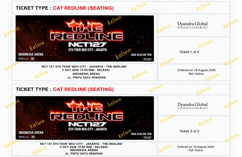 piwaahae's tweet photo. wts ⊹ want to sale tiket ‼️

NCT 127 5TH TOUR 'NEO CITY : JAKARTA - THE REDLINE

🌟CAT NEO CITY A & B (Standing)
💰4,600,000 IDR 

🌟CAT REDLINE
💰4,200,000 IDR

🌟CAT 1 
💰3,900,000 IDR

🌟CAT 6
💰1,900,000 IDR 

➰Secured 14.00, payment 14.01
➰Tiket pribadi
➰Langsung jadi fisik, aku juga nonton🤟🏻

dm for interest 🥁

Tags. info wts wtb jastip jaswar ts nct nct127 redline in jakarta nctzen ilichil konser 
#NCT태용 #redline