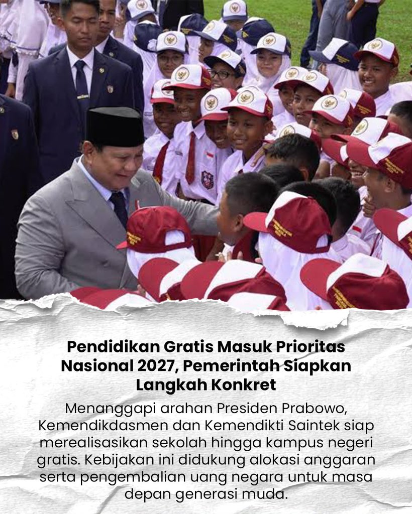 Marlinleeau's tweet photo. Dari mana sumber dananya Presiden Prabowo memastikan anggaran pendidikan gratis akan ditopang oleh pengembalian aset negara dari hasil korupsi wujudkan Wajib Belajar 15 Tahun bersama #PendidikanGratisPrabowo https://t.co/6P6ODIbZQP