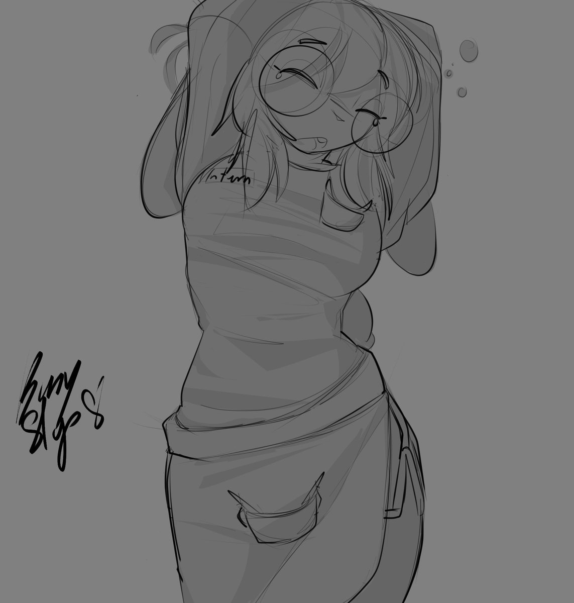 BunySlop's tweet photo. Feeling better nowsies, just coughing a bit and feels light when I walk but overall should be able to work tomorrow>:3 also have this doodle <3 https://t.co/9xx6MxhtLe