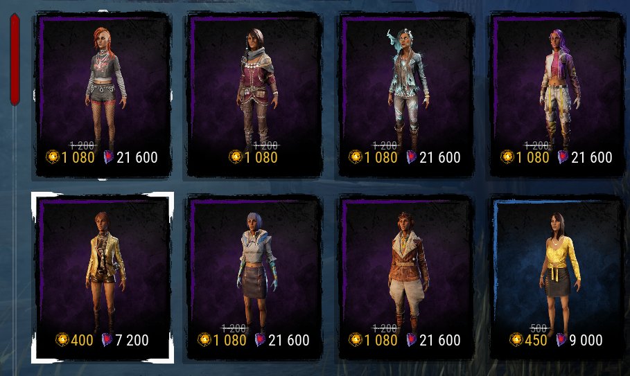 Stateofblue's tweet photo. i miss when dbd cosmetics were very indicative of the character's backstory and city of residence.. like from looking at zarina's original wardrobe its very obvious she's a journalist from NYC but all her newest cosmetics (minus passion project &amp; rift) don't show that off at ALL https://t.co/UAl5ieMpiE