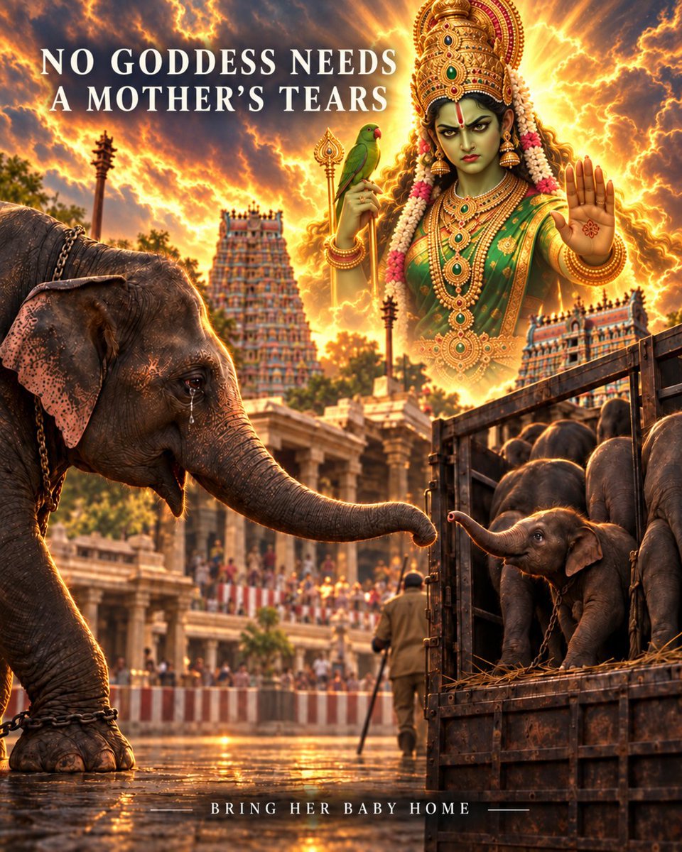 dogeshjantapart's tweet photo. If Tamil wisdom teaches us to protect living beings, our duty is clear.
Protect elephants from needless confinement, preserve their social lives and let them live as elephants.
@HopefulShelter @stews4elephants
#SaveDurga #WhyTheChains #NoElephantsInTemples #StopElephantCaptivity https://t.co/FFT2zyxzLF