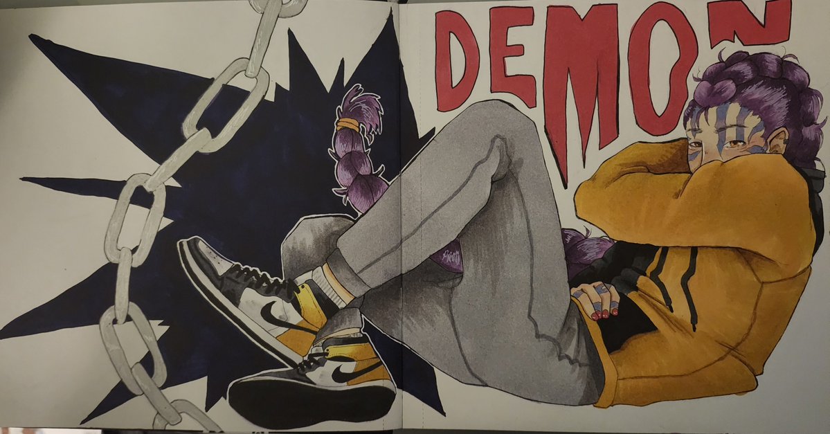mediocre_art08's tweet photo. My love/hate relationship with alcohol markers continues #kpdh https://t.co/lk0a1gD6ZW