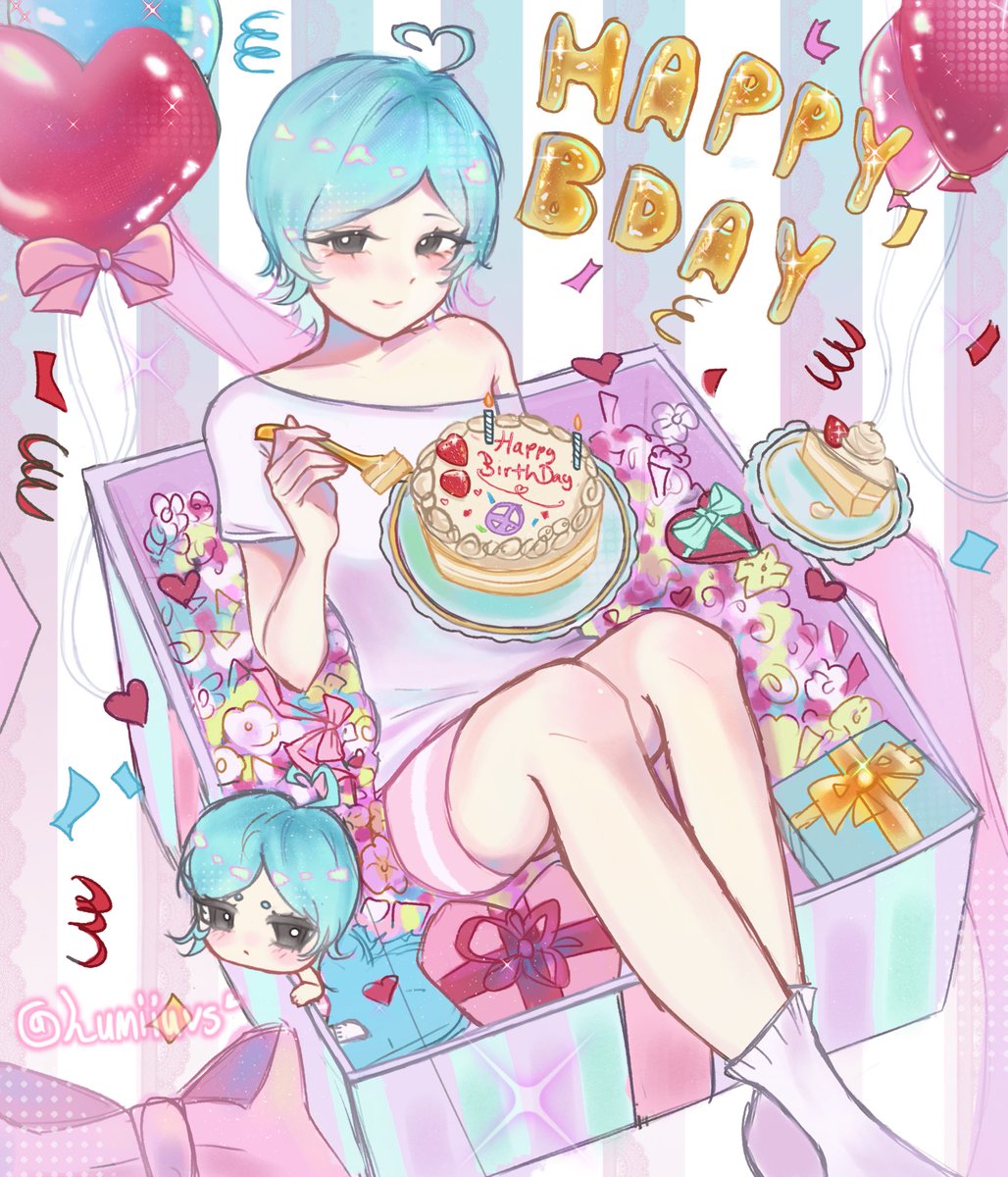 lumiIluvs's tweet photo. Birthday Artwork I made for a friend’s friend 🩵 #digitalart #illustration‌‌ #procreate https://t.co/cftotW5oLO