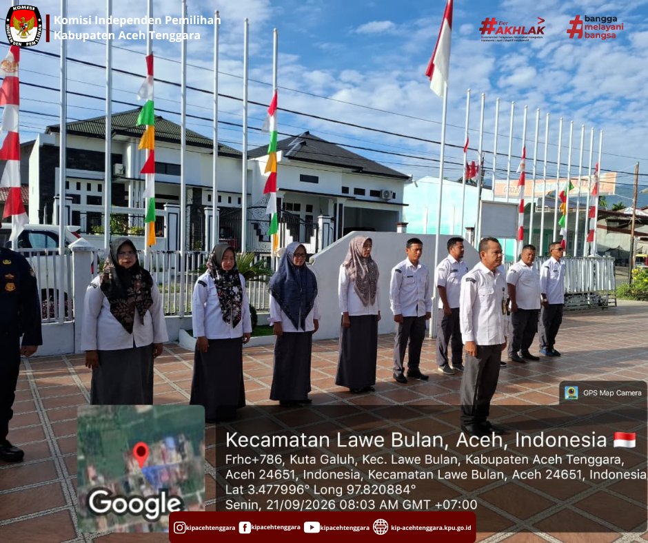 kip_agara's tweet photo. Hai #TemanPemilih
KIP Kabupaten Aceh Tenggara menggelar apel rutin di halaman kantor KIP Kabupaten Aceh Tenggara Senin, 21 September 2026.

Bertindak sebagai Pembina Apel yaitu Kasubbag Perencanaan, Data dan Informasi KIP Kabupaten Aceh Tenggara ( RIFA MAINUR, S.T ) https://t.co/xorssPzQWr