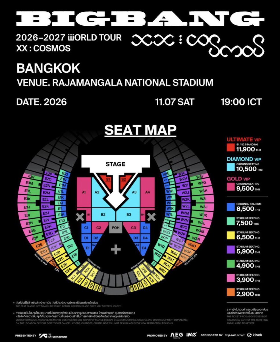 Giftt____'s tweet photo. #wts
Anyone looking for Bigbang concert ticket in Bangkok?
Selling zone :
❤️A3 and E1J 4 tickets side by side 
for sale✅
Please DM to buy
Foreigners ok ✅

#COSMOS_WORLD_TOUR_IN_BANGKOK
#BIGBANG
#BIGBANGCOSMOS
#BIGBANG_IS_BACK https://t.co/nnT60rAKAy