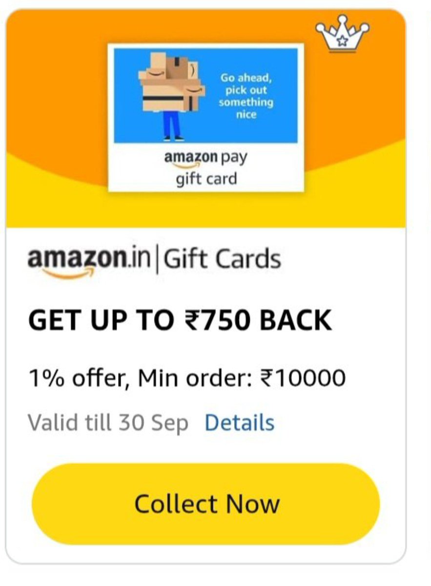 gmaes_43's tweet photo. Gift Card offers on Amazon !

- Claim here 👇🏻

Amaon Pay GV - 2% cashback upto ₹750 
https://t.co/qzqoeuOXZS

#Amazonギフトコード 
#USAswingers 
#Giveaway 
#2026 
#CanadianBakin https://t.co/5IeMSexZHE