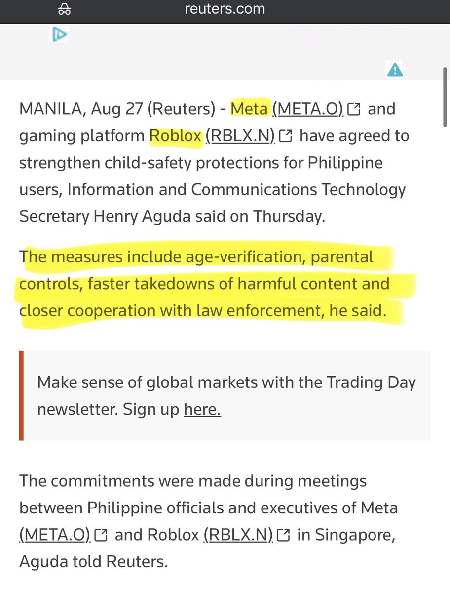 JamesRehwald's tweet photo. And conveniently in response, Meta gets to open its first Philippine office, on top of the digital ID verification system implementation. Roblox is to open its first Philippine office a month before Pax Silica’s formal signing this November too.

Also worth noting the nihilistic violent extremism (NVE) term was coined by the FBI following the Charlie Kirk assassination, along with the antifa terrorist designation and draconian NSPM-7 announcement.

Basically, the big tech surveillance apparatus rollouts in the US and PH and potential psyops preceding them mirror each other. Not great.