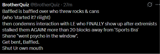 StandMyGround_1's tweet photo. @TheRealFarley Brother JIZZ - the LITERALLY Keyboard WARRIOR

You're a JERKOFF - I've told you before and I'll tell you again

Quit PICKING on WOMEN. 

Have your BALLz DROPPED yet? https://t.co/oqE7jVNTnf