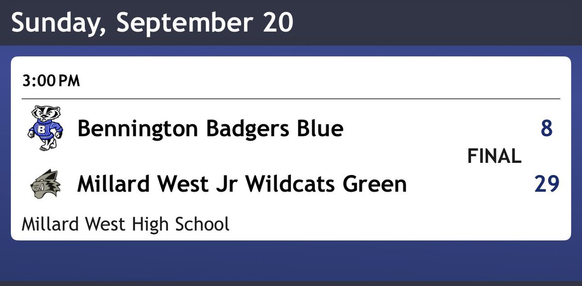 2031MWJrCats's tweet photo. We dominated Bennington in all phases of the game today to move to 4-0 on the season 🔥. https://t.co/F8Z2NEMINq
