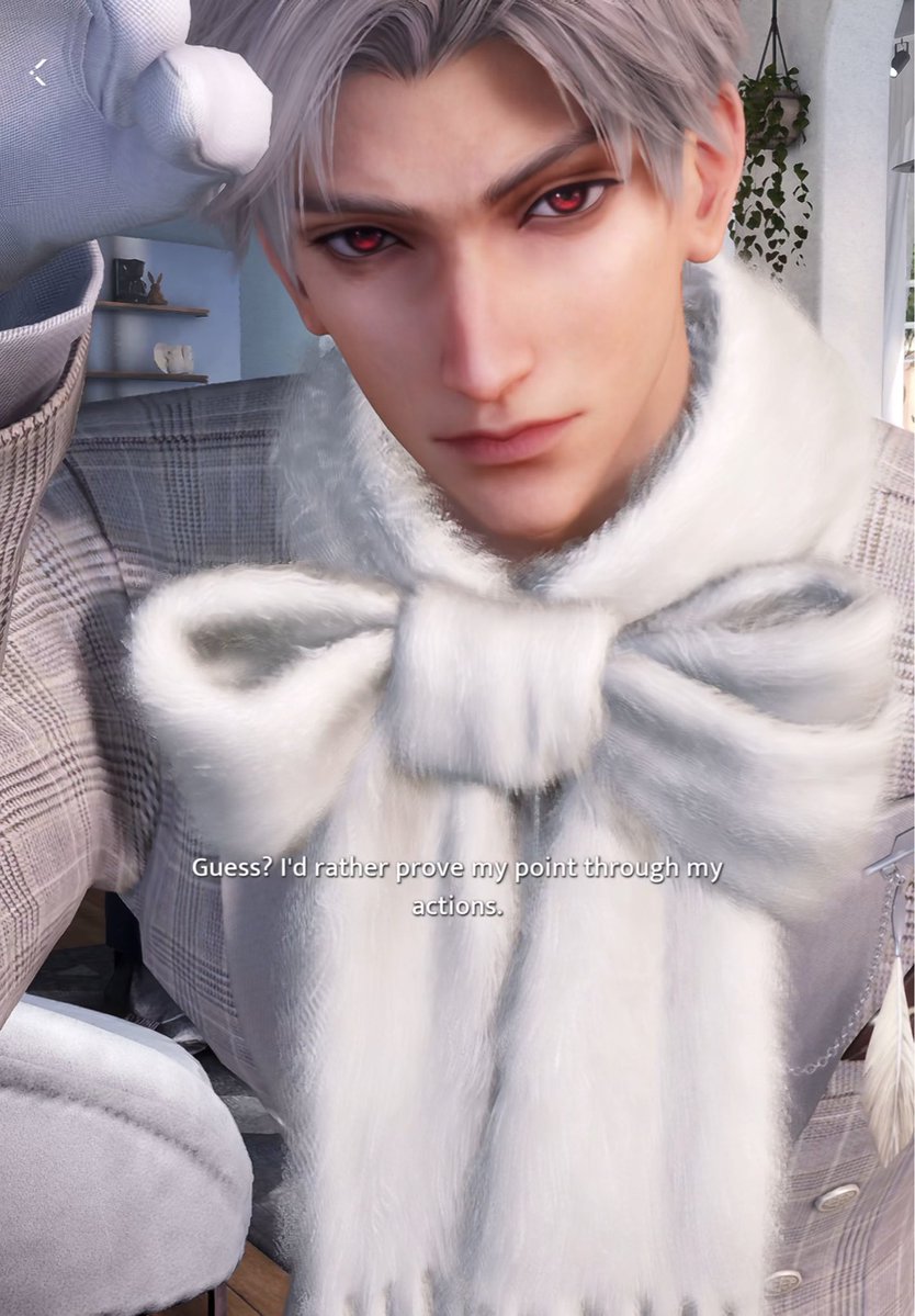 jjeixn's tweet photo. Sylus in this white suit + white scarf is just so lovable &amp; fluffy. My heart is just enamored with this https://t.co/eMnx8jNfcl