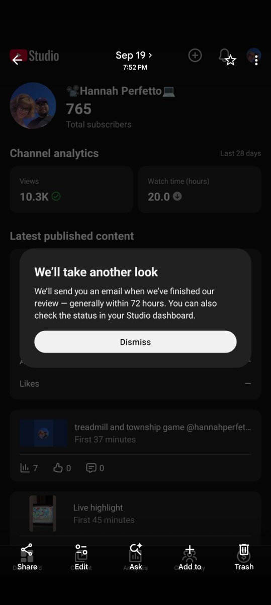 HannahPerf6543's tweet photo. @YouTube you fix my live stream this week or you will deal with my care manger Beatheny the township game doesn't cost anything it is a free game get it threw your head or I have my subscriber go after you you make an agreement turn on my live stream I am over 16 I am 25 fix it https://t.co/u3yVLodplJ