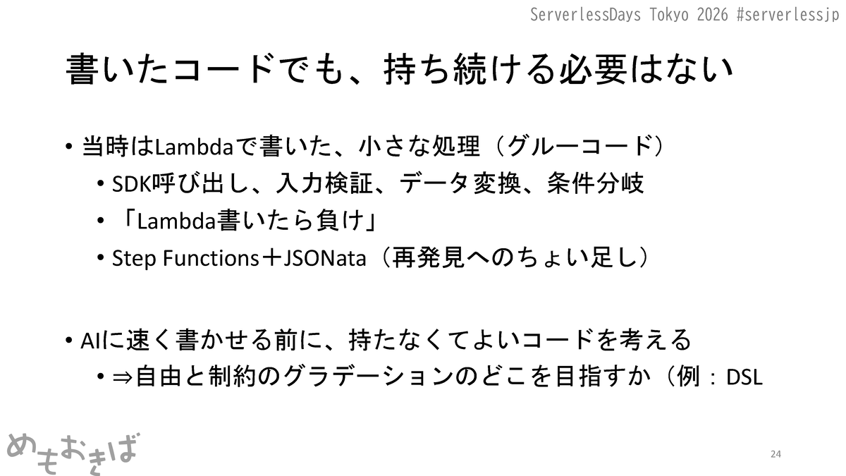 nekoruri's tweet photo. 【再掲】
09/19 ServerlessDays Tokyo 2026 
「AIエージェントが再発見したサーバーレス」 
書き起こし記事
https://t.co/ifh1MbG4ni
#serverlessjp https://t.co/qZmv0HMKsp