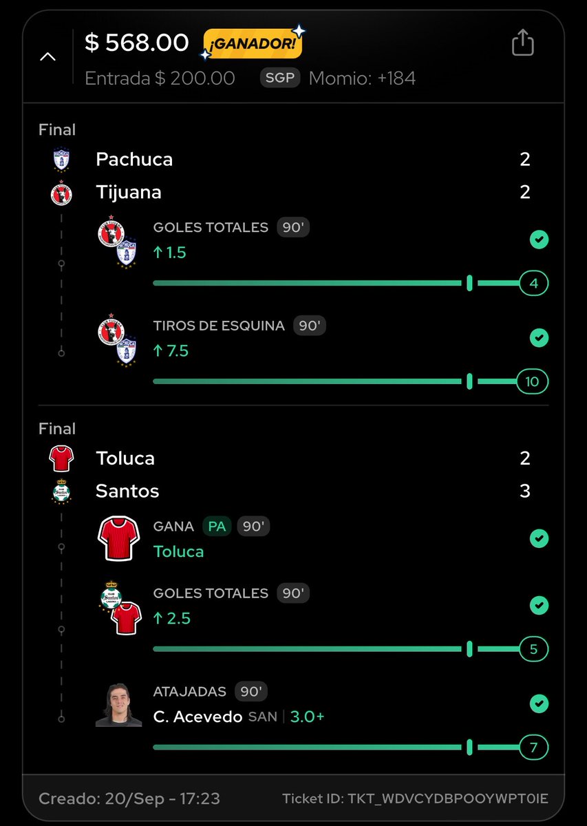 SoyLuisGerman's tweet photo. Bendito Pago Anticipado 💰

Y pensar que iba poner Toluca/Empate 🫣🤣 https://t.co/Xu3AEg9DQc