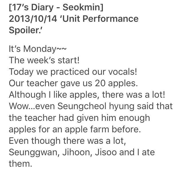 seokingdk's tweet photo. dokyeom once wrote a whole diary of him talking about the apples he and members received from their teacher... HE'S THE MOST PRECIOUS PERSON EVER!!! https://t.co/mNWoLnr8Gn