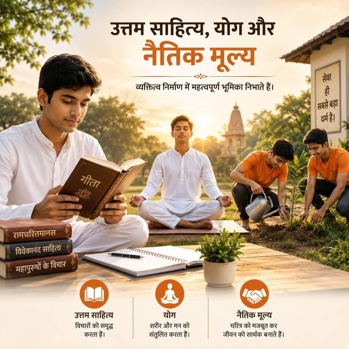 DhaiyaParas's tweet photo. @Keshavm_0_6 बचपन में मिले संस्कार जीवनभर दिशा देते हैं। Bal Sanskar Kendra ने भारतीय परंपराओं, सदाचार और अनुशासन से बच्चों का चरित्र निखारकर संस्कारी पीढ़ी निर्माण में योगदान दिया। #CharacterBuilding https://t.co/brkavtdMcX