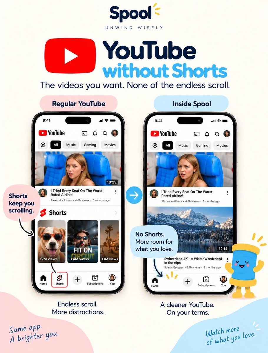 JainamManot's tweet photo. I don’t think the answer to social media addiction is deleting social media.

I still want Instagram. I still want YouTube. I just don’t want the endless Reels, Shorts, Explore pages, and algorithmic feeds designed to keep me scrolling.

That’s a big part of what we’re building https://t.co/Yw3D71F7sY