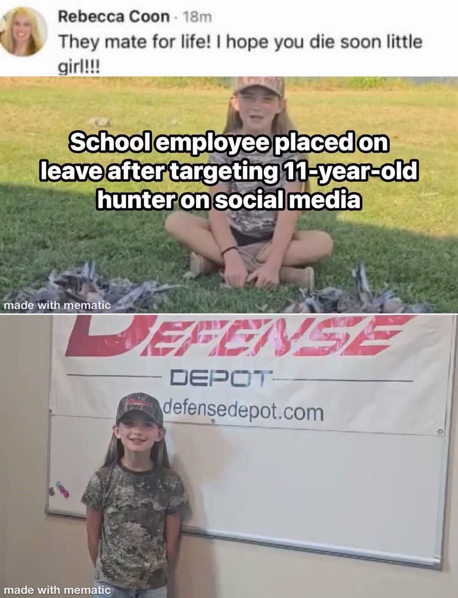 OrthoAnglo81's tweet photo. "An 11-year-old hunter who was attacked online by a school district employee is turning the entire situation into something positive for other kids. Avery Houk recently posted pictures from a dove hunt, and according to her father, a Mattoon school district employee responded with a comment wishing death on her. The district later confirmed the employee was placed on administrative leave. But instead of letting that be the end of the story, Avery decided to do something pretty incredible with all the attention. 

Hundreds of people reached out wanting to donate to Avery, but she said she has already been blessed with more outdoor opportunities than most kids ever get. So she partnered with Wayside Acres Foundation and local outdoor businesses to help other kids instead. The effort is aimed at providing scholarships and support for school trap, archery and fishing teams, along with youth hunting and fishing trips, safety events and other outdoor opportunities. They’re also selling shirts to help raise money for the effort.

Instead of taking the money for herself, this 11-year-old is trying to turn something ugly into a way to get more kids outdoors. Local businesses including Defense Depot and Mike’s Tackle are getting involved, and hopefully a bad situation ends up creating a whole lot of good. That’s about as good of a response to being bullied over hunting as you could possibly ask for. I’ll be getting my shirt now."
— Stephen Ziegler
Outdoor writer | Rack Junkies Podcast