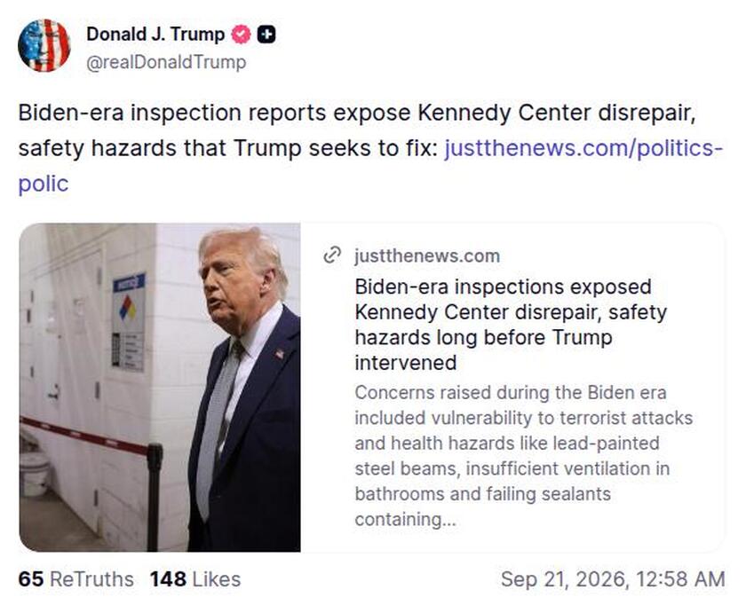 AFistfulOfTruth's tweet photo. #TrumpTruthHighlights
Pay attn to the Kennedy Center. The moar you know... https://t.co/2yPK4HVROu