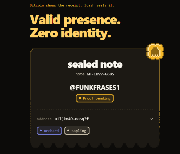 FUNKFRASES1's tweet photo. ZEC hides sender, receiver, amount. zkghosts hide the face. Sealed my ghostlist note. @zkghosts_ https://t.co/IxhVTCgYWL https://t.co/0LKtsQOSUv