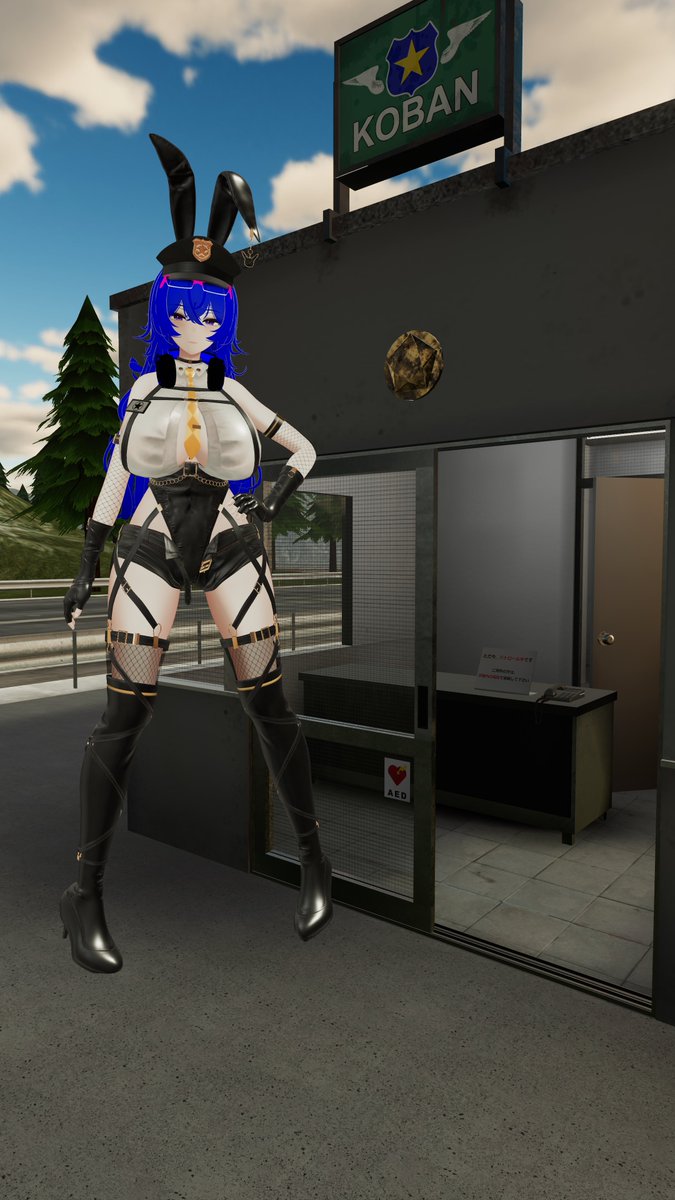 smiley_corp_'s tweet photo. 警察の刑事（デカ）で高身長すぎる女性
あわせてデカ女 #VRChat #kuroki3D https://t.co/sm7Pws86k6