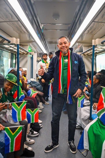 PRASA_Group's tweet photo. 🇿🇦⚽ Ready for match day? Catch the #PeoplesTrain to Orlando Stadium!

@BafanaBafana 🇿🇦 takes on Guinea 🇬🇳 in the AFCON 2027 Qualifier this Saturday, 26 September at 15:00.

🚆 Return train ticket: R20
📍 Park Station • Naledi • New Canada • Midway → Orlando Station

Leave the traffic and parking behind, bring your Bafana spirit and let the #PeoplesTrain take you to the game! 🟢🟡

#BafanaBafana #AFCON2027 #PRASA #PeoplesTrain #SouthAfricaVsGuinea