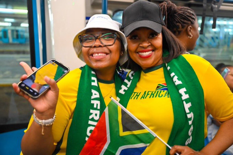 PRASA_Group's tweet photo. 🇿🇦⚽ Ready for match day? Catch the #PeoplesTrain to Orlando Stadium!

@BafanaBafana 🇿🇦 takes on Guinea 🇬🇳 in the AFCON 2027 Qualifier this Saturday, 26 September at 15:00.

🚆 Return train ticket: R20
📍 Park Station • Naledi • New Canada • Midway → Orlando Station

Leave the traffic and parking behind, bring your Bafana spirit and let the #PeoplesTrain take you to the game! 🟢🟡

#BafanaBafana #AFCON2027 #PRASA #PeoplesTrain #SouthAfricaVsGuinea