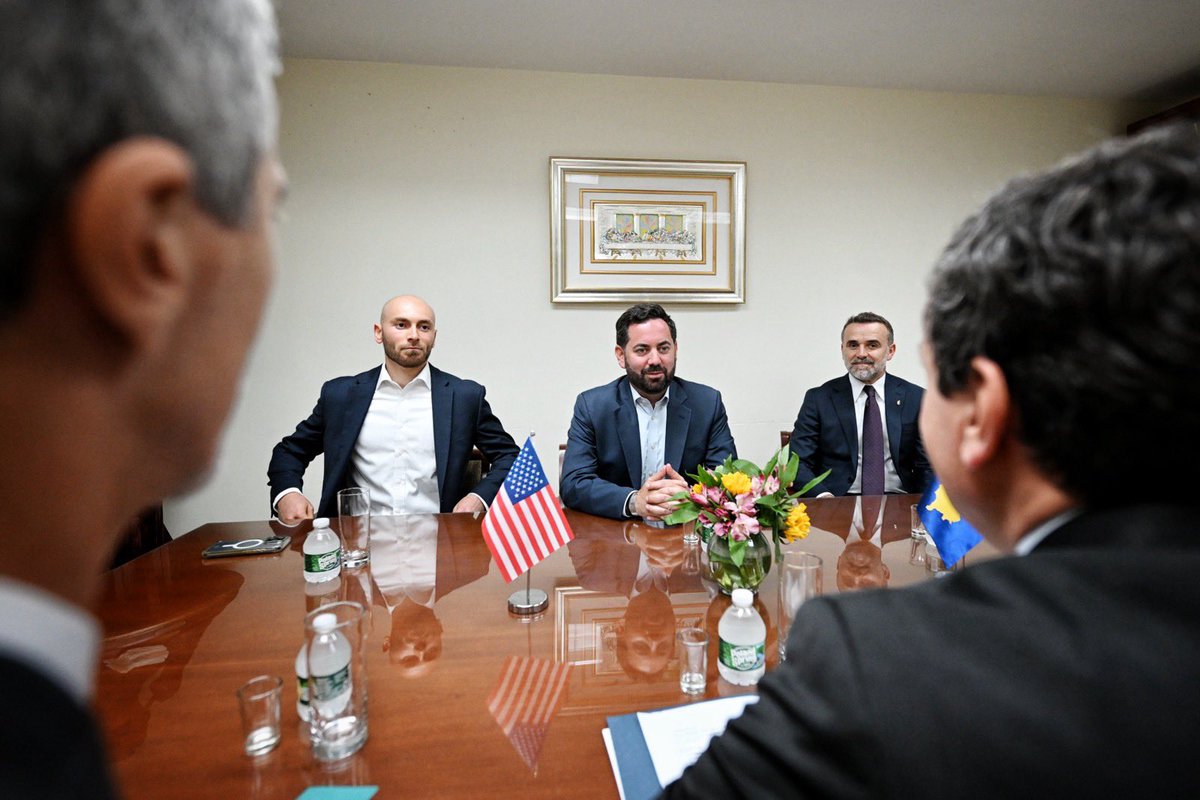 albinkurti's tweet photo. Ahead of UNGA81 High-Level Week in New York, I met with Congressman @RepMikeLawler to discuss Kosova-U.S. relations, investment, and the situation of Albanians in the Presheva Valley. I asked for his support in addressing the passivization of Albanian addresses in Serbia, which affects voting rights and access to official documents. MP Shaip Kamberi, the only Albanian member of Serbia’s National Assembly, also joined the meeting.

In addition, we discussed the judgment announced by the Specialist Chambers last week in the Hague. The judgment ignored the Dick Marty report's offensive and implausible organ-trafficking claims, which were so far-fetched that they weren't even charged by the Prosecution; and it also categorically rejected the Prosecution's allegations of crimes against humanity. The remaining findings, however, were based on factual inaccuracies, historical misunderstandings, and legal errors. We expect these to be fully corrected on appeal.
