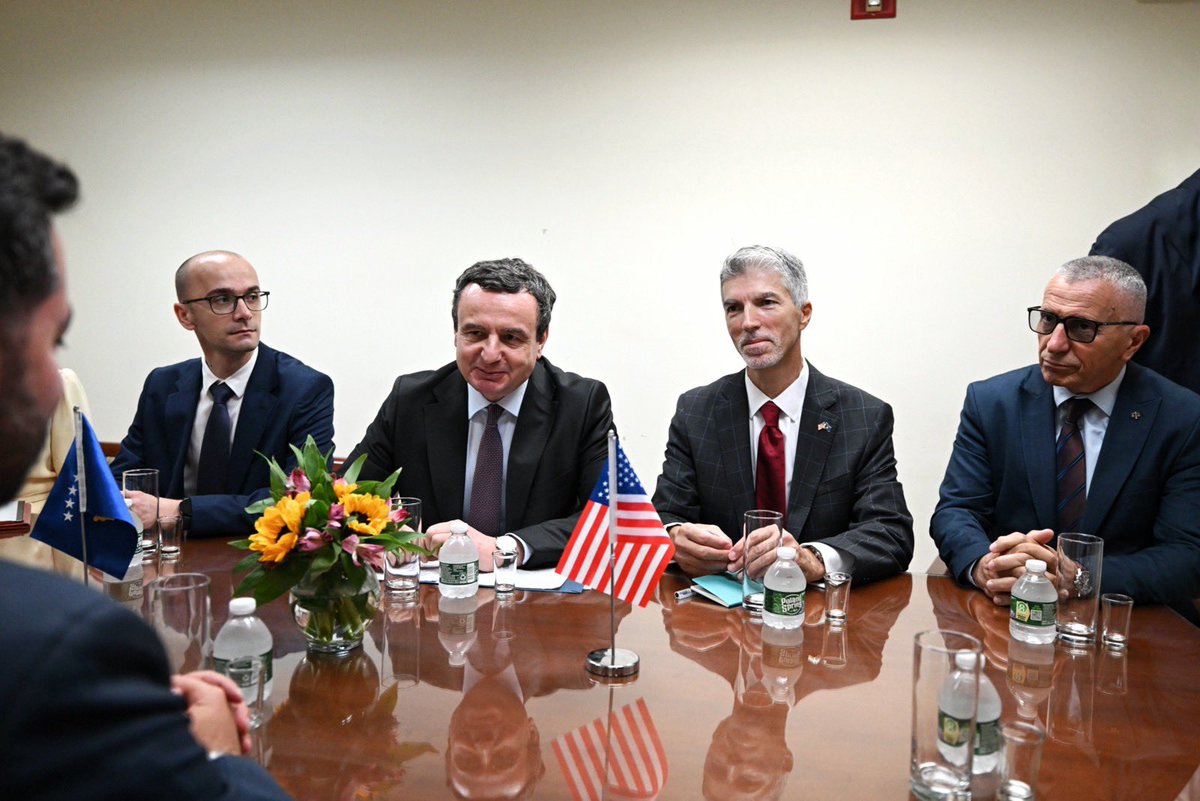 albinkurti's tweet photo. Ahead of UNGA81 High-Level Week in New York, I met with Congressman @RepMikeLawler to discuss Kosova-U.S. relations, investment, and the situation of Albanians in the Presheva Valley. I asked for his support in addressing the passivization of Albanian addresses in Serbia, which affects voting rights and access to official documents. MP Shaip Kamberi, the only Albanian member of Serbia’s National Assembly, also joined the meeting.

In addition, we discussed the judgment announced by the Specialist Chambers last week in the Hague. The judgment ignored the Dick Marty report's offensive and implausible organ-trafficking claims, which were so far-fetched that they weren't even charged by the Prosecution; and it also categorically rejected the Prosecution's allegations of crimes against humanity. The remaining findings, however, were based on factual inaccuracies, historical misunderstandings, and legal errors. We expect these to be fully corrected on appeal.