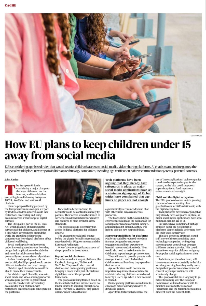 Its_DivYdv's tweet photo. How EU plans to keep children under 15 away from social media 👇 https://t.co/ZCNNkfbSqy