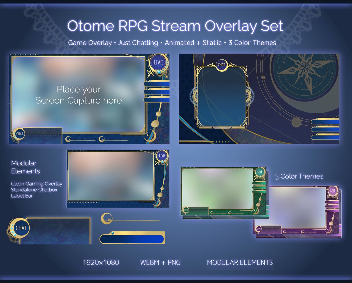 Stoa_a's tweet photo. Animated WEBM + static PNG 
3 color themes Modular chatbox + label assets 
20% launch sale now live! https://t.co/j4eJGvCAtq
