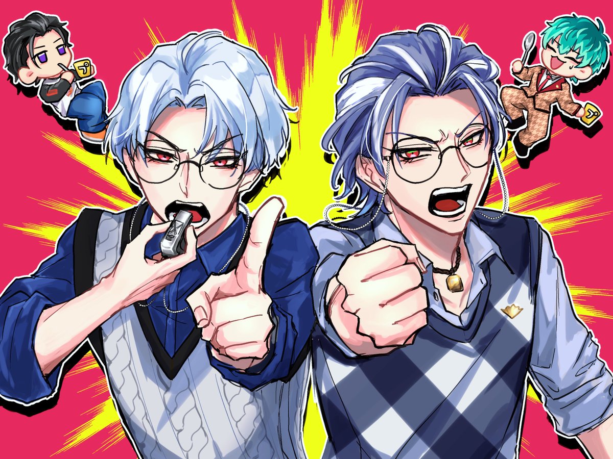 vv_vi9's tweet photo. ヒプカリあるから別垢で載せてたやつ再掲しとこかな🎶メガネ組の親和性を信じてる https://t.co/WzHm6Vrae3