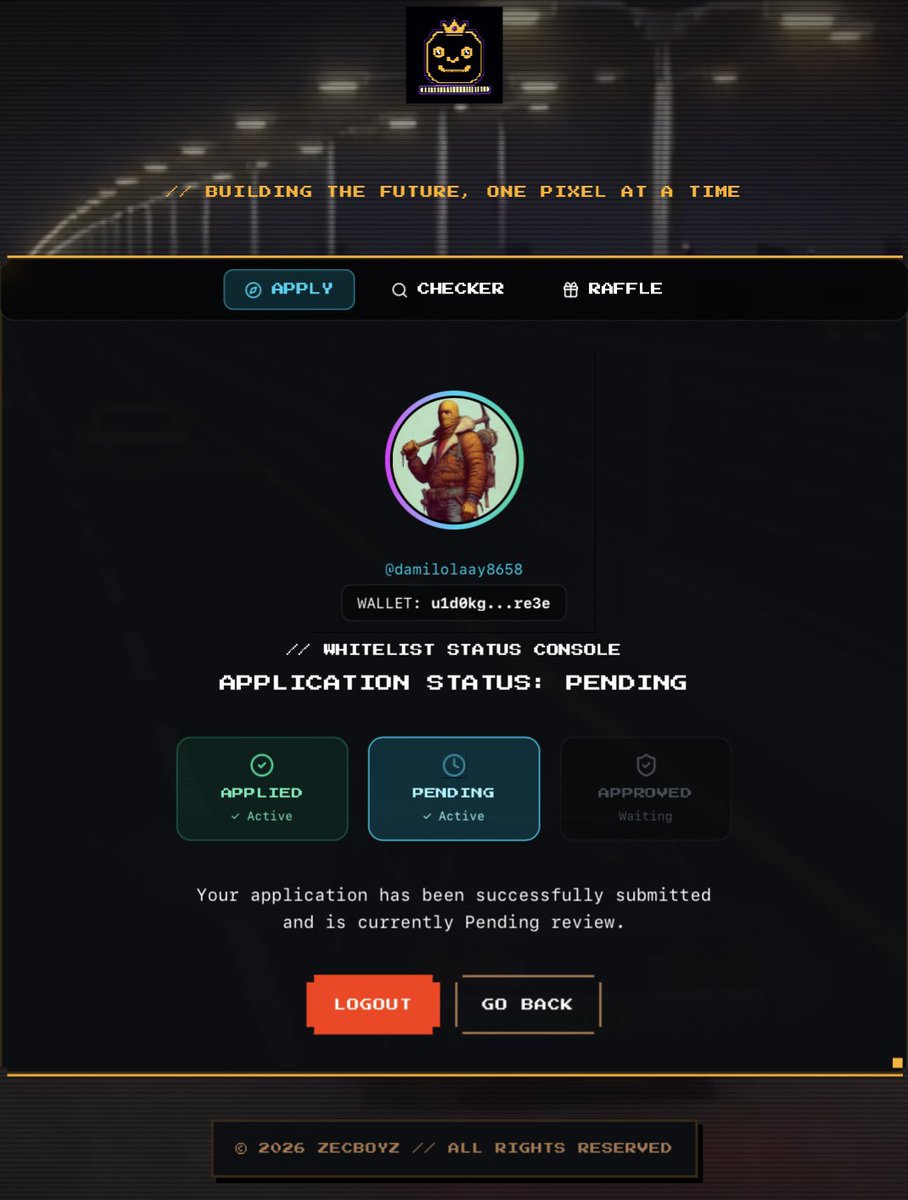 DamilolaAy8658's tweet photo. 🧩When Me, zBoyz Intern? 😭😭

Whitelist is already rolling out, and I’m still here refreshing my status like my life depends on it.🙂‍↕️

Applied as instructed, did my part, and now it’s just:

Pending… pending… pending… 🥲

Still not in, but I’m keeping the faith.

Hopefully the whitelist gods remember me before it’s too late. 🥺

🪄@zecboyz do your magic.

I’m ready to join the winning side. 🫡