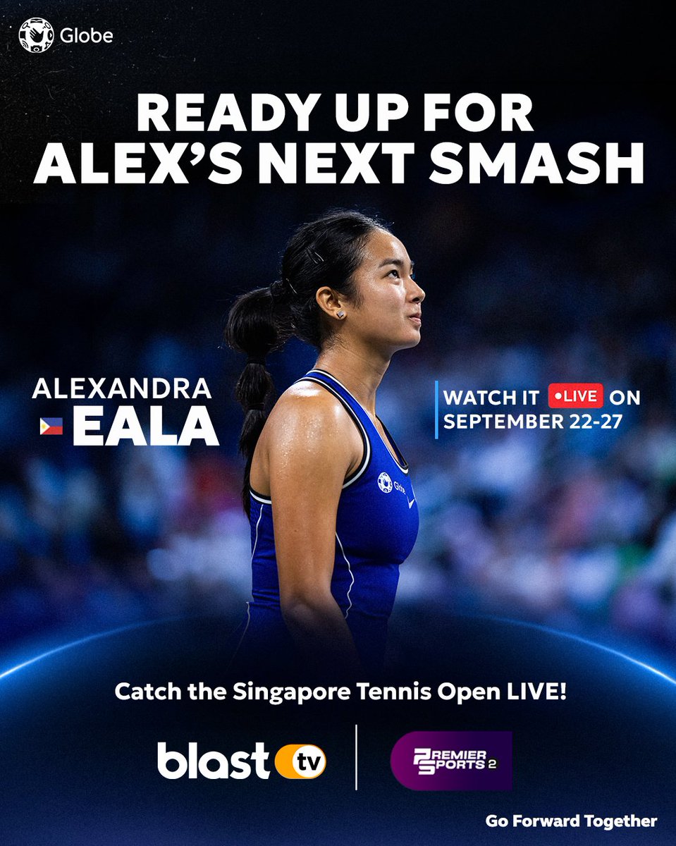 enjoyGLOBE's tweet photo. Another big tennis showdown is coming our way!
Alex Eala is ready to bring all the skill and zero chill to the court at the 2026 Singapore Tennis Open.
Let’s get behind our ace and cheer her on! 💙
📺 Watch LIVE and FREE on Blast TV, powered by #GlobeATHOME.
#GoForwardTogether