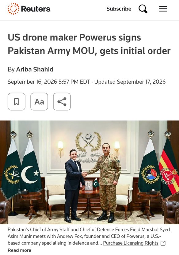 eyeonpakistan_'s tweet photo. 🇮🇱🇵🇰🇺🇸 | Pakistan has signed a deal with U.S. autonomous systems company Powerus, whose co-founder and Chief Vision Officer Ziv Marom is an IDF veteran. https://t.co/kCiP06G82G