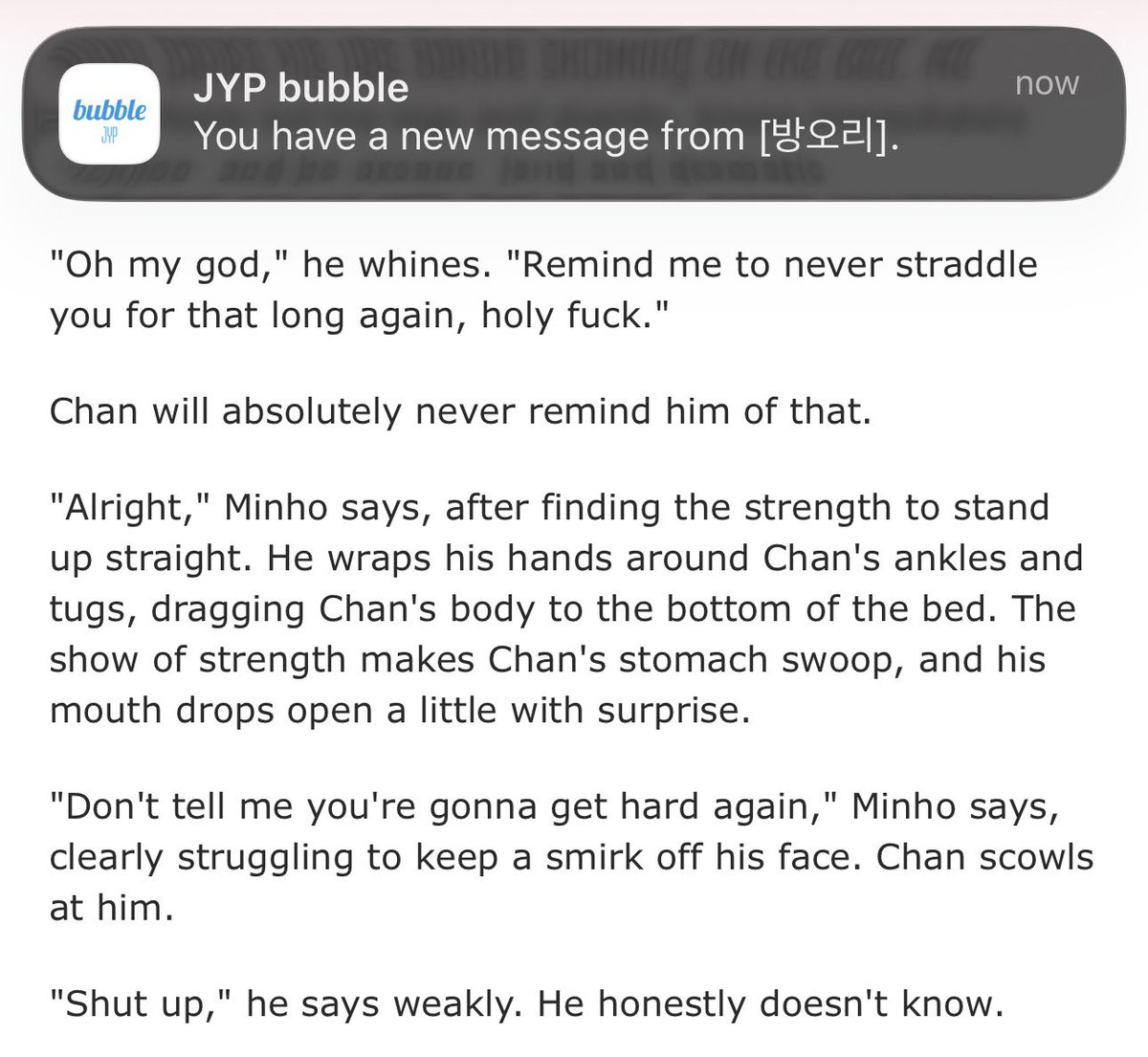 st4rsinhiseyes's tweet photo. not now chan im in the middle of something https://t.co/WM5agY4qUm