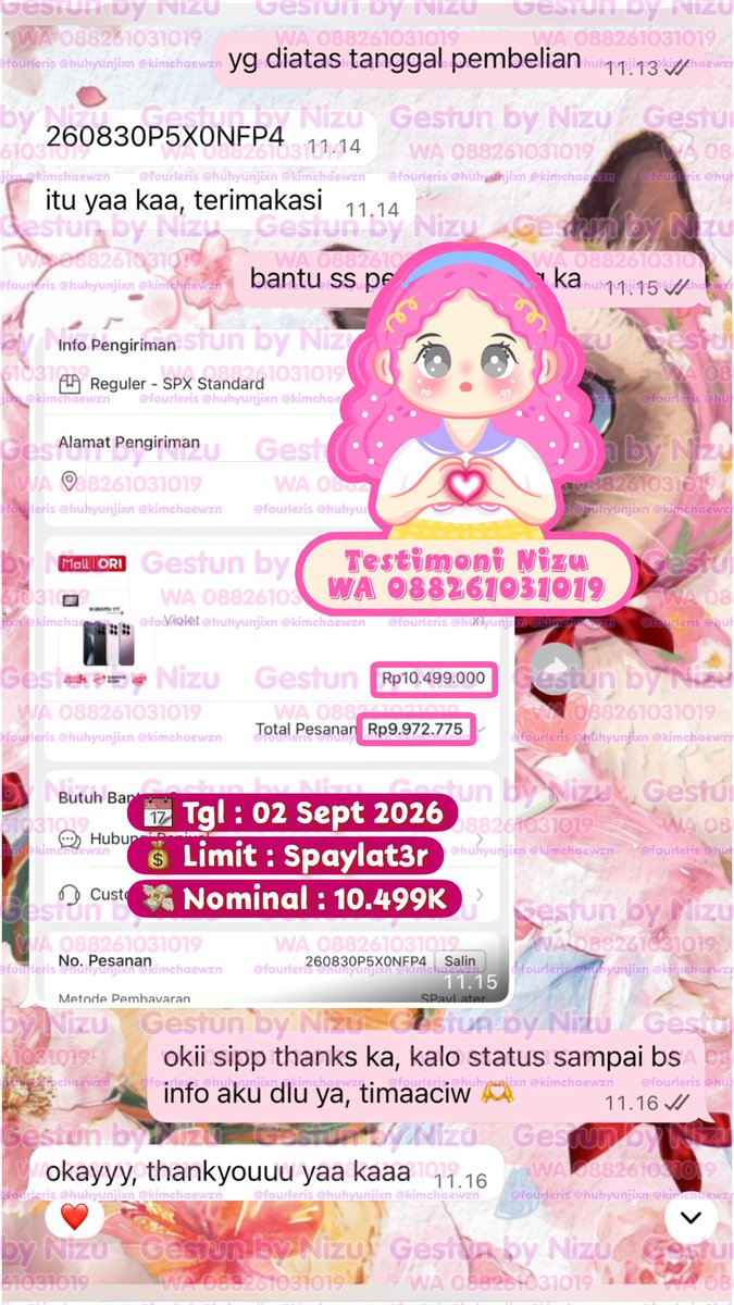 nizuutopia's tweet photo. 💗 Fresh Testi Gestun 💗

📆 02 September 26
🖇 Spaylat3r BIGNOM ✨
💸 IDR. 10.499K ❤️‍🔥

#fourlerisproofs (all testi) 
#nizugestun (bignom)

tag. zonauang bealanja jasa tukar cv convert cair limit paylater instan regular trusted fee start 8% mantaps! https://t.co/7eYsvu7OMd
